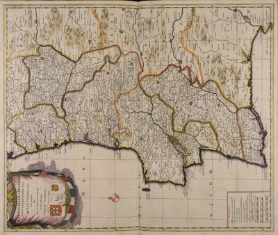 Corona Portugalliae et Algarbiae veteris Hispaniae quondam pars quae Lusitania audiit jam amplior hic suas in provincias et dioeceses noviter distributas door Peter Schenk the Elder
