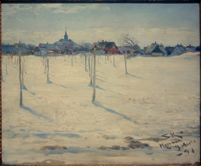 Hornbaek in de winter door Peder Severin Krøyer