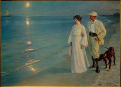 Zomeravond op het strand van Skagen. De kunstenaar en zijn vrouw door Peder Severin Krøyer