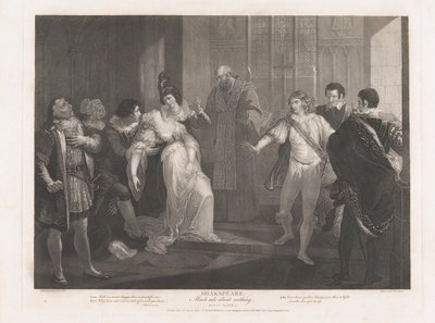 Hero Flauwvallend in de Kerk Shakespeare, Veel Gedoe om Niets, voor het eerst gepubliceerd 1789, heruitgegeven 1852 door Peter Simon