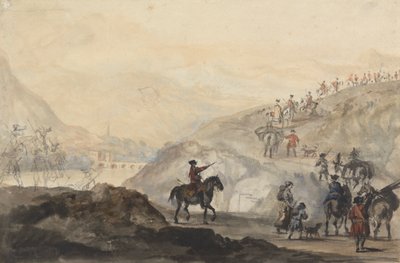 Cavalerietroepen en kampvolgers onderweg door Peter Tillemans