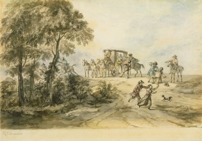 Koets en struikrover door Peter Tillemans