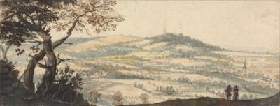 Landschap met twee figuren op de voorgrond door Peter Tillemans