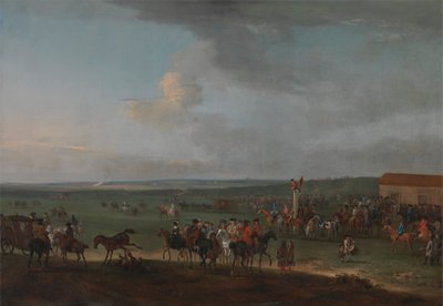 De Ronde Baan bij Newmarket, Cambridgeshire, Voorbereiding voor de Koningsplaat door Peter Tillemans