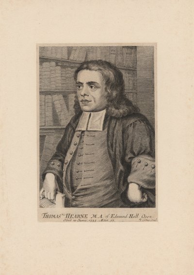 Thomas Hearne, gegraveerd door George Vertue, ca. 1735 door Peter Tillemans