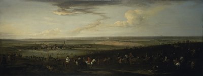 Uitzicht op oud Newmarket met de Watering Course op Warren Hill door Peter Tillemans