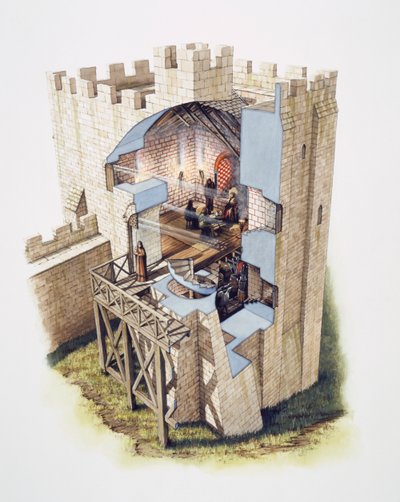 Peveril Castle, 12e eeuw, ca. 1990-2010 door Peter Urmston