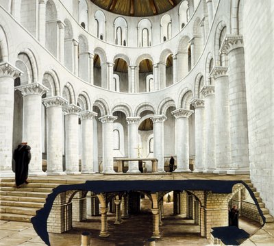 Het priesterkoor en de crypte in de abdij van St. Augustinus, 12e eeuw, ca. 1990-2010 door Peter Urmston