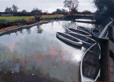 Barcombe Mills, Sussex, 2007 (olieverf op doek) door Peter Wilson