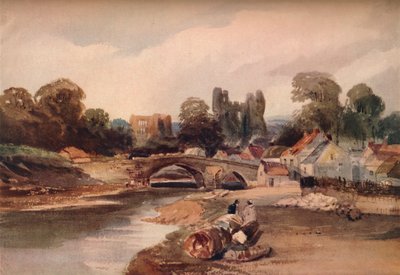 Een Dorp aan een Rivier, met Brug en Ruïnes door Peter de Wint