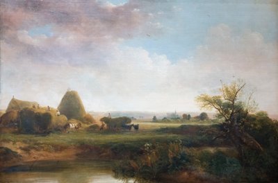 Hooien, circa 1815-30 door Peter de Wint