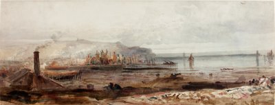 Uitzicht op een haven door Peter de Wint