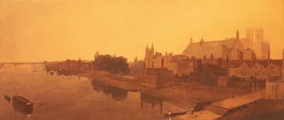 Westminster Abbey en Hall en Oude Parlementsgebouwen door Peter de Wint