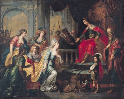 De koningin van Sheba voor Salomo door Peter van Lint