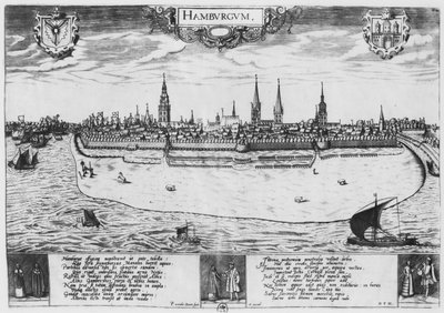 Uitzicht op Hamburg door Peter van der Doort