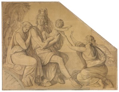 Der Abschied Hektors von Andromache. Karton zu den Deckenbildern der Münchner Glyptothek door Peter von Cornelius