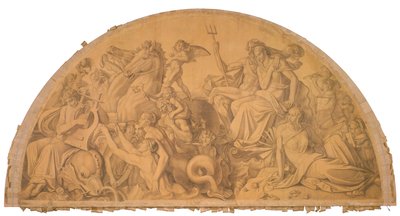 Die Wasserwelt lauscht dem Leierspiel des Arion door Peter von Cornelius