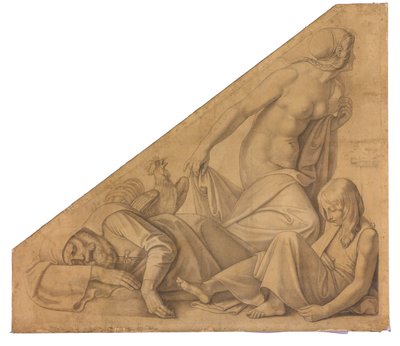 Eos, Tithonos und Memnon door Peter von Cornelius