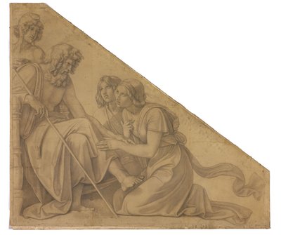 Eos und Thitonos vor Zeus. Karton zu den Deckenbildern der Münchner Glyptothek door Peter von Cornelius