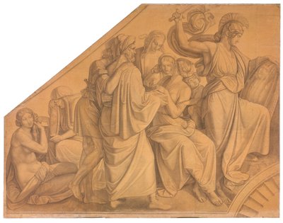 Odysseus entdeckt Achill unter den Töchtern des Lykomedes door Peter von Cornelius