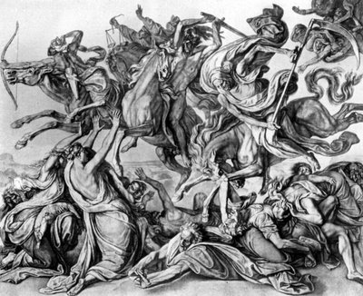 De vier ruiters van de Apocalyps door Peter von Cornelius