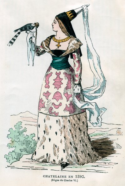 Dame van het landgoed ten tijde van Karel VI van Frankrijk, 1395 1882-1884 door Petit