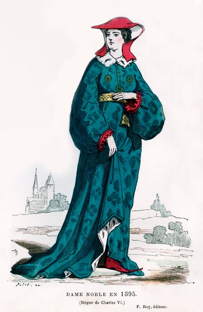 Adellijke Vrouw uit de Tijd van Karel VI van Frankrijk door Petit