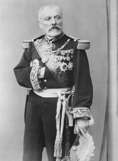 Portret van Hyacinthe Laurent Théophile Aube door Petit