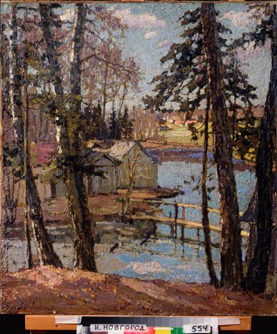 Lente. Bij een vijver. door Petr Ivanovic Petrovichev