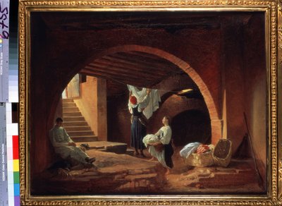 De zolder van de Academie voor Schone Kunsten in Sint-Petersburg door Petr Vasilievich Basin