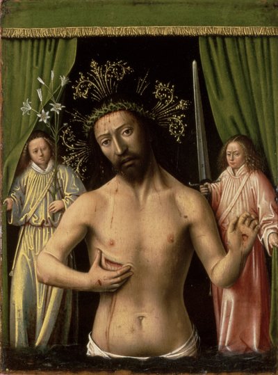 Christus als de Man van Smarten door Petrus Christus