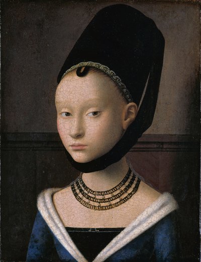Portret van een jonge vrouw door Petrus Christus