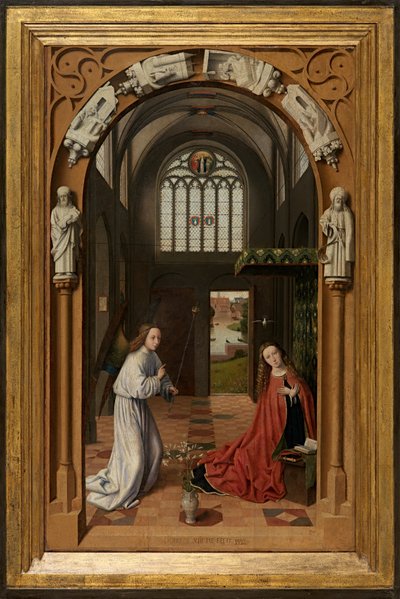 De Annunciatie door Petrus Christus