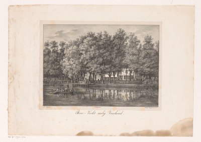 Gezicht op buitenplaats Breevecht door Petrus Josephus Lutgers