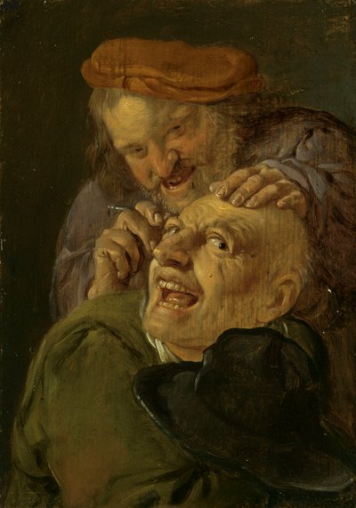 Voelen: Een Barbier die een Man Behandelt (uit de serie Personificaties van de Vijf Zintuigen, ca. 1635-66) door Petrus Staverenus
