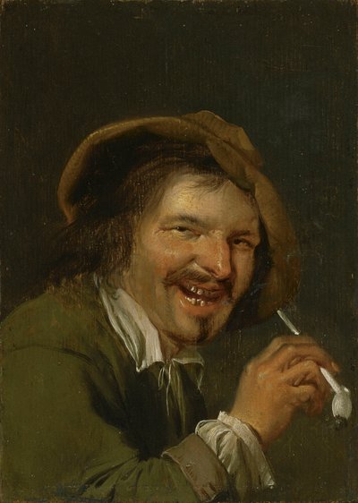 Geur: Een Lachende Man die een Pijp Rookt (uit de serie Personificaties van de Vijf Zintuigen, ca. 1635-66) door Petrus Staverenus