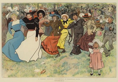 Een Cockney-carnaval, bank holiday op Hampstead Heath door Phil May