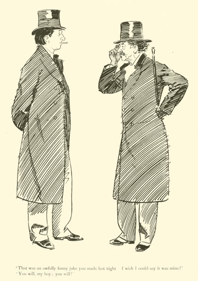 Cartoon door Phil May, uit de jaren 1890 door Phil May