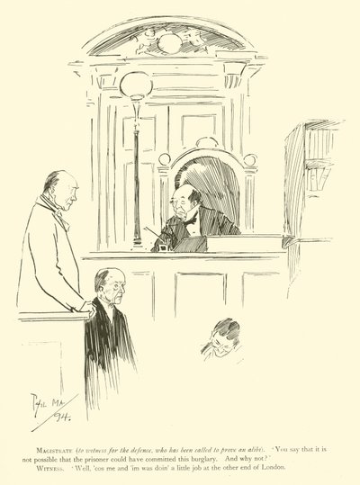 Cartoon door Phil May, uit de jaren 1890 door Phil May