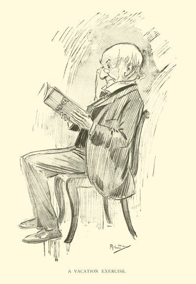 Cartoon door Phil May, uit de jaren 1890 (litho) door Phil May