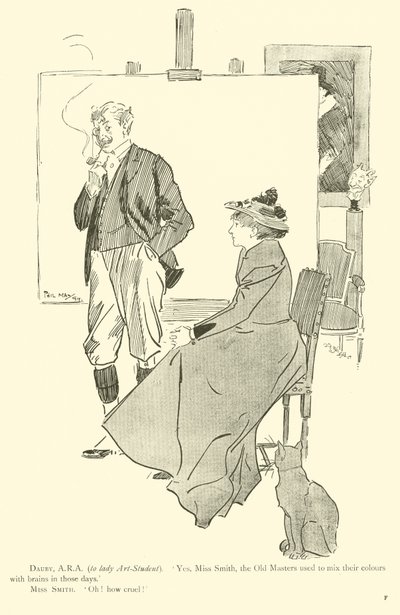 Cartoon door Phil May, uit de jaren 1890 (litho) door Phil May