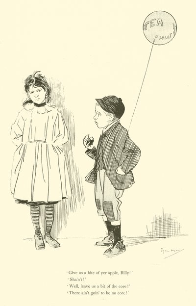 Cartoon door Phil May, uit de jaren 1890 door Phil May
