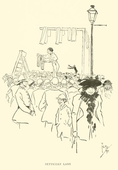 Cartoon door Phil May, uit de jaren 1890 door Phil May