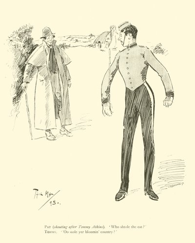 Cartoon door Phil May, uit de jaren 1890 (litho) door Phil May