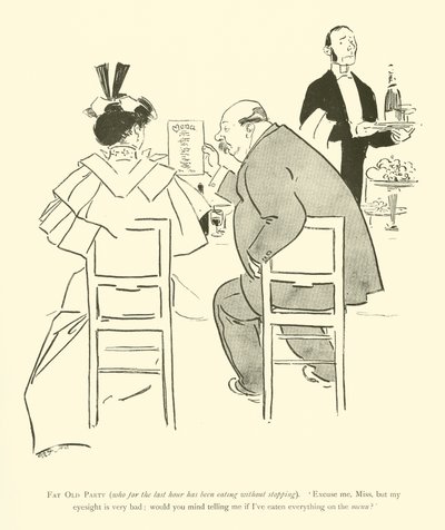Cartoon door Phil May, uit de jaren 1890 door Phil May