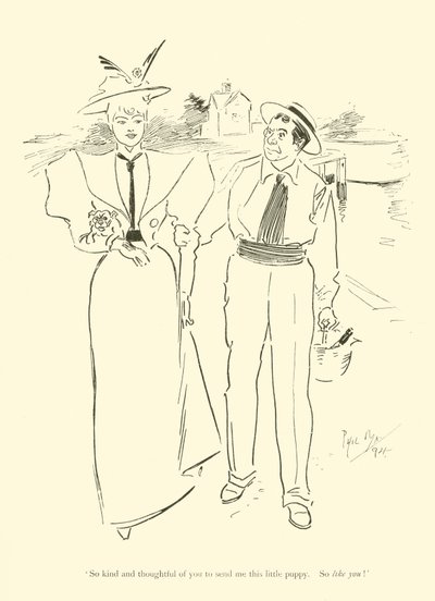 Cartoon door Phil May, uit de jaren 1890 door Phil May