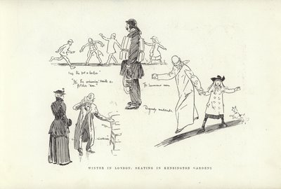 Winter in Londen, schaatsen in Kensington Gardens door Phil May