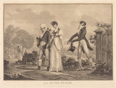 De jonge vrouw door Philibert-Louis Debucourt