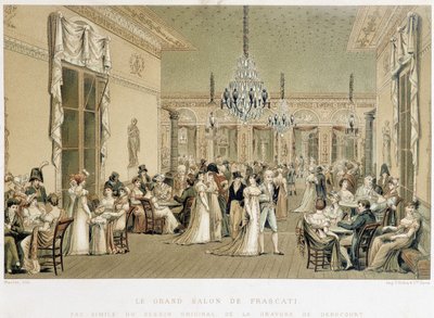 De Grand Salon van café Frascati in Parijs. Lithografie door Philibert-Louis Debucourt (1755-1832) door Philibert Louis Debucourt