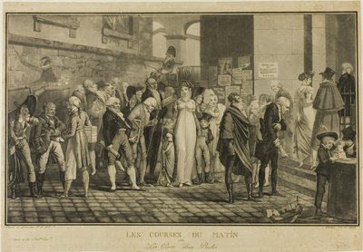 Bij de deur van een rijk huis door Philibert Louis Debucourt